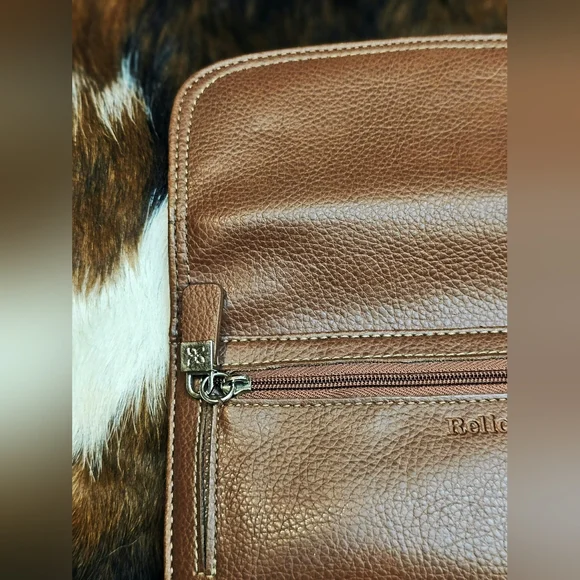 Vintage Relic Fossil Brown Pebbled Leather Trifold Wallet & Checkbook Wallet Set - Picture 11 of 13